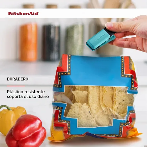 Vista 5 de KitchenAid Clips para bolsas pequeñas, juego de 4, Aqua Sky aguamarina (Aqua Sky)