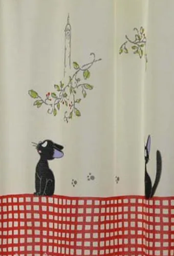 Vista 8 de Studio Ghibuli Kiki's Delivery Service Cafe Curtain Walking Jiji Made in Japan