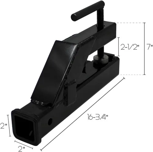 Vista 2 de Extreme Max 5001.1376 Adaptador receptor de cubo de tractor con abrazadera con enganche de tres bolas y gancho de remolque
