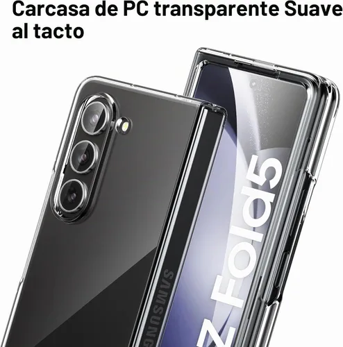 Vista 4 de Foluu Funda transparente para Samsung Galaxy Z Fold 5 con protector de pantalla frontal integrado, resistente a los arañazos, carcasa protectora
