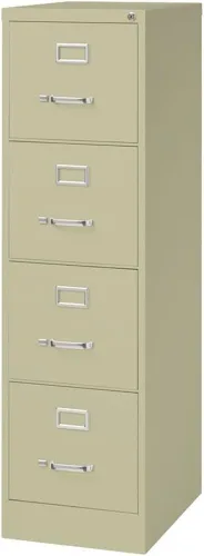 Vista 2 de CommClad Archivador vertical de metal con 4 cajones, acabado de masilla, tamaño carta, almacenamiento de oficina con cerradura, suspensión suave