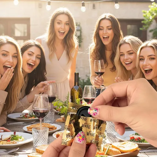 Vista 3 de NEWKITCHEN Juego de 8 tapones de silicona para vino, divertidos recuerdos de fiesta, tapones para botellas de champán y vino, mantienen el vino