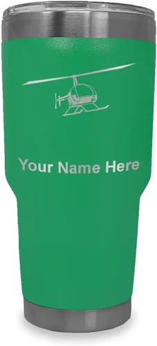 Vista 34 de LaserGram Vaso aislado al vacío de 20 onzas, helicóptero 2, grabado personalizado incluido (negro)