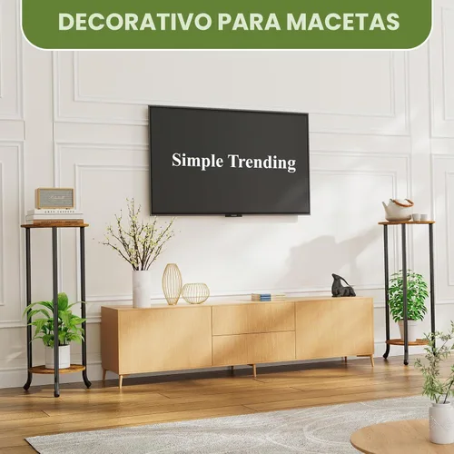 Vista 7 de Simple Trending Soporte para plantas para interiores y exteriores, 29.4 pulgadas de alto, estante de almacenamiento de flores, juego de 2, estante