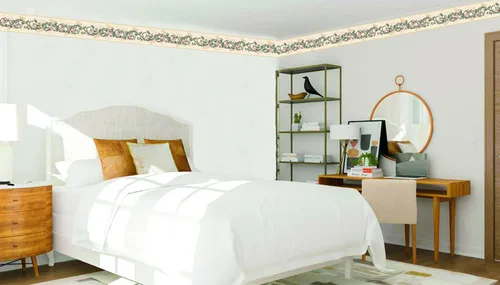 Vista 3 de Dundee Deco Papel tapiz con borde para despegar y pegar DDAZBD9125, flores florales verdes y rosadas sobre bordes de pared, diseño retro, 15 pies x