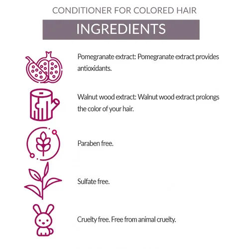 Vista 4 de ALEA - Acondicionador de cabello de color - Acondicionador para cabello de color - 16.9 fl oz - con extracto de granada y madera de nogal - Prolonga