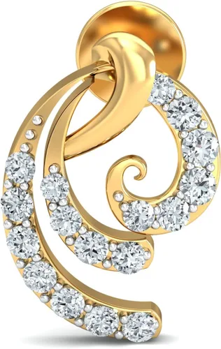 Vista 2 de Certified 0.29CTW Round Cut Lab Created Diamond Stud Earrings In 14k Gold For Women (DEF Color, VVS-VS Clarity)