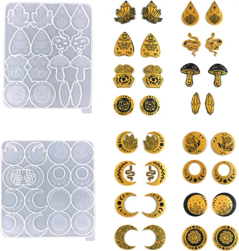 Vista 2 de Moldes de fundición de resina para joyas, aretes de gota de agua, moldes de resina de silicona para joyería Bl