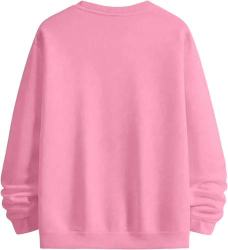 Vista 2 de GORGLITTER Sudadera de manga larga con cuello redondo y estampado de letras para hombre