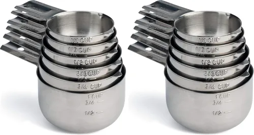 Vista 9 de Hudson Essentials Juego de tazas medidoras de acero inoxidable (Juego de 6 piezas)