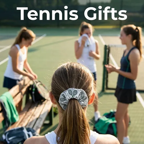 Vista 7 de Coleteros de terciopelo prémium para niñas – Raqueta sin arrugas para jugadores de tenis y adolescentes