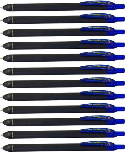 Vista 7 de Pentel EnerGel Kuro - Bolígrafo de gel líquido, (punta de 1/32 pulgadas - 0.7 mm) línea media, tinta negra, paquete de 12 (BL437R1-A)
