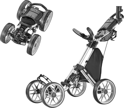 Vista 8 de CaddyTek - Carrito de golf con 4 ruedas, Caddy Cruiser One versión 8 1, plegable con un clic, ligero, carrito de caddie, compacto, fácil de abrir