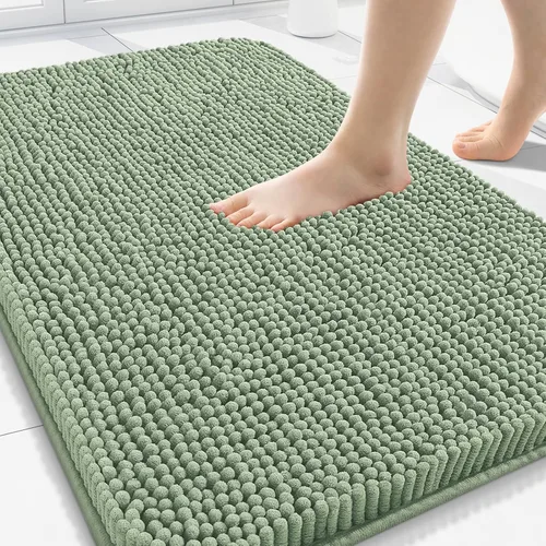 Vista 110 de Arotive Alfombras de baño de felpilla extrasuaves y absorbentes, de 24 x 16 pulgadas, lavables a máquina, parte trasera de goma antideslizante