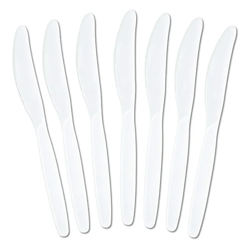 Vista 6 de Plasticpro Tenedores desechables de plástico blanco, utensilios pesados, paquete de 50