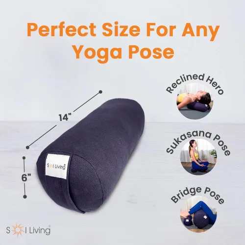 Vista 142 de Sol Living Almohada de yoga rectangular para meditación, accesorios de meditación de algodón, almohada de meditación restaurativa de yoga, almohada