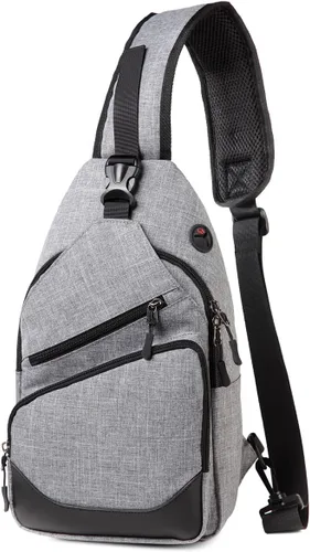 Vista 9 de VASCHY Bolso bandolera para hombres y mujeres, una correa sobre el hombro, mochila cruzada para el pecho, para senderismo, viajes, exteriores