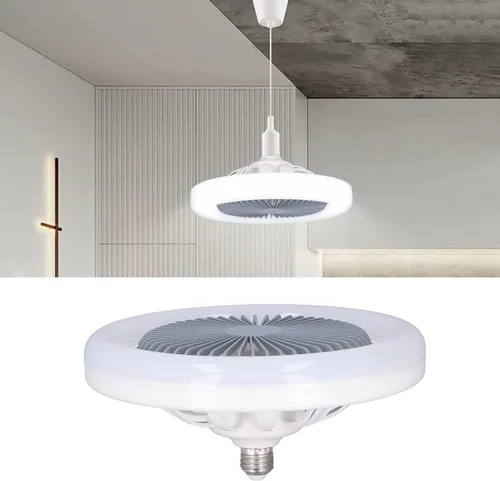 Vista 6 de Ventilador de techo inteligente con luces, montaje empotrado, tres velocidades, ideal para dormitorios pequeños