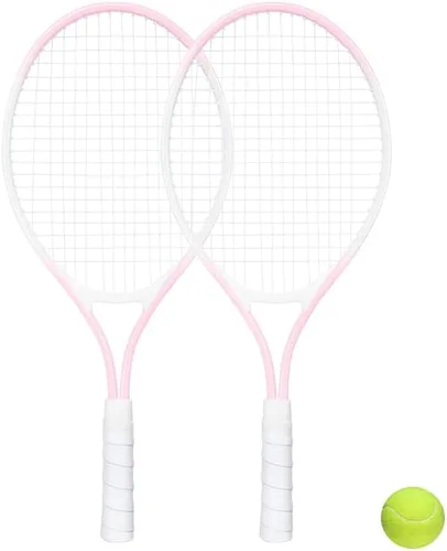 Vista 5 de Raqueta de tenis infantil para 2 jugadores, adecuada para principiantes, raqueta ligera de 27 pulgadas para niños, adecuada para niños y niñas