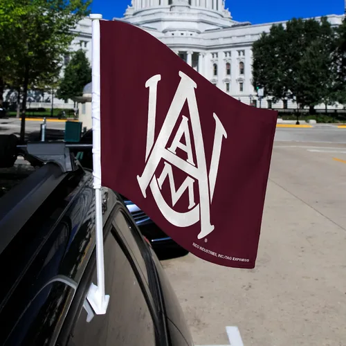 Vista 2 de Rico Industries Bandera de coche de doble cara de la NCAA, gran accesorio para automóvil