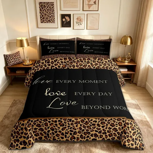 Vista 36 de Juego de edredón rústico de estilo granja para cama Queen, juego de cama divertido donde estacionamos, con 2 fundas de almohada, explore regalos