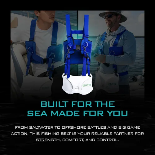 Vista 6 de GAFFER SPORTFISHING Arnés de hombro para cinturón de pesca, soporte de caña de lucha contra peces en alta mar Stand-up offshore fishing harness &