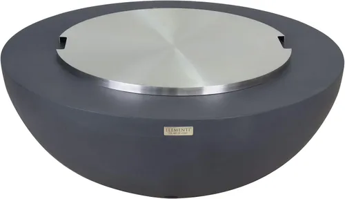 Vista 2 de Elementi Fog101DG-NG - Fogata circular de gas natural de 42 pulgadas con encendido automático, llama limpia, manguera de 10 pulgadas, rocas de lava