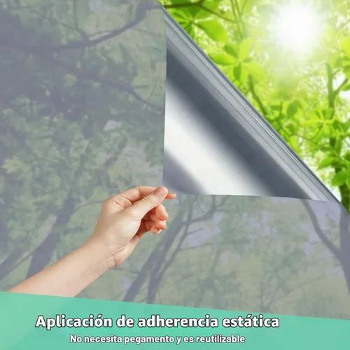 Vista 5 de Volcanics Película de privacidad unidireccional para ventana, bloqueo solar, película de teñido de ventana para el hogar, control de calor, película