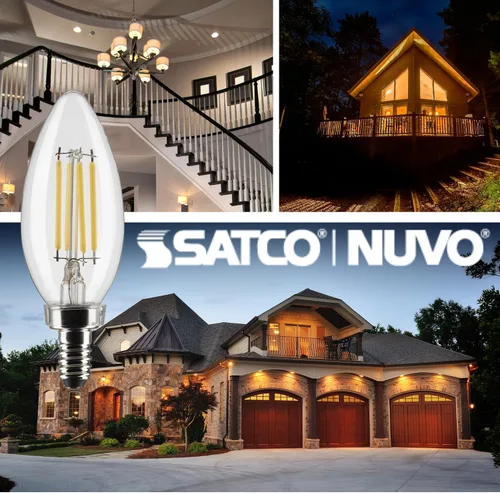 Vista 4 de Satco Lámpara LED, S21264 4B11/LED/927/CL/120V/E12, bombilla B11 de 4 W, transparente; base de candelabro; 90 CRI; 2700 K; 120 voltios