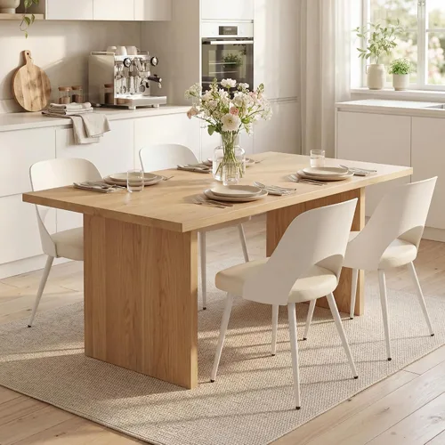 Vista 8 de Juego de 2 sillas de comedor tapizadas modernas de mediados de siglo con patas de metal y cojín de piel sintética para cocina, restaurante