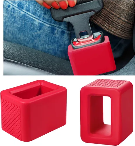 Vista 8 de Ohleats 2 piezas de soporte para hebilla de cinturón de seguridad, hebilla de silicona que eleva el cinturón de seguridad para facilitar el acceso