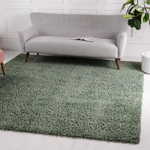 Vista 247 de Unique Loom Colección Davos Shag - Alfombra Lino