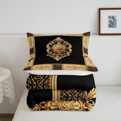 Vista 5 de jejeloiu Juego de ropa de cama floral Vinatge de tamaño individual para niños y niñas, juego de edredón tradicional para niños, edredón retro