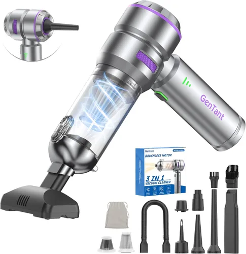 Vista 10 de Aspiradora portátil inalámbrica para automóvil, 18000PA, aspiradora portátil inalámbrica, soplador de aire de alta potencia con motor sin