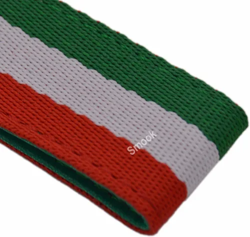 Vista 2 de Bandera italiana banda de nailon con interior de cuero llavero correa adorno calcomanía para Ferrari Maserati Lamborghini Porsche