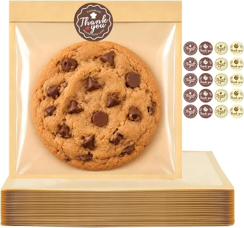 Vista 9 de 120 bolsas de galletas con sello, embalaje de galletas de 5.7 x 6.5