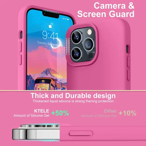 Vista 4 de Funda compatible con iPhone 13 Pro de 6.1 pulgadas, silicona líquida premium con [forro de microfibra suave antiarañazos] Funda protectora de goma