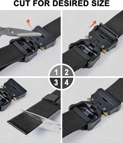 Vista 5 de BULLIANT Men Belt,Tacitcal Holster Web Adjustable Belt Stretch Fit Quickly Release For Outdoor Duty,Cut For Fit