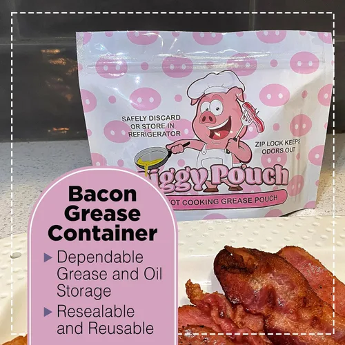 Vista 2 de Piggy Pouch - Bolsas de almacenamiento de grasa de tocino, 12 onzas