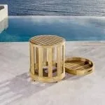 Vista 3 de Mesa auxiliar Kafelonia con bandeja para servir
