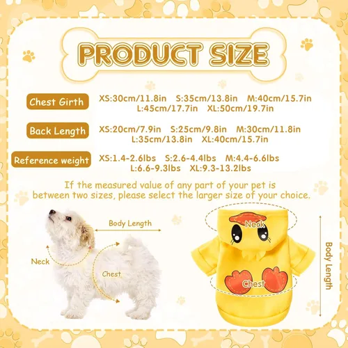 Vista 2 de Weewooday 4 piezas de abrigo de forro polar con capucha para perro, XXL