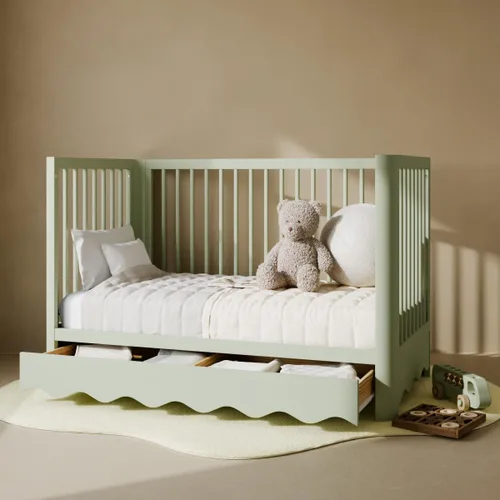 Vista 3 de Storkcraft Casablanca 5-in-1 Convertible Crib with Drawer, Sage Salvia