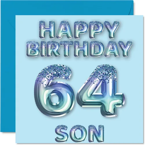 Vista 8 de Stuff4 Tarjeta de primer cumpleaños para niños, globo de fiesta con purpurina azul, tarjetas de feliz cumpleaños para niño de 1 año, nieto, hijo, 57