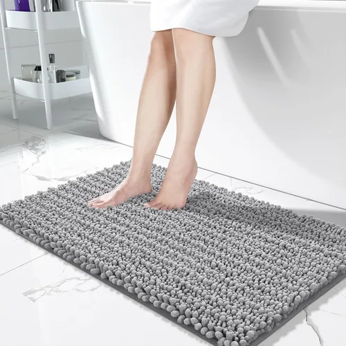 Vista 29 de Yimobra Alfombras de Baño Antideslizantes Lavables - Alfombra de Baño de Chenilla Ultra Suave Absorbente, Alfombra Peluda de Secado Rápido para Negro