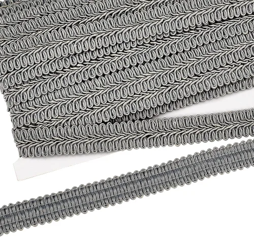 Vista 8 de FINGERINSPIRE 11 yardas de 5/8 pulgadas de color negro trenza de poliéster decorativo trenza Gimp Trim para bricolaje, manualidades, disfraces