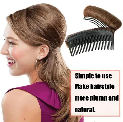 Vista 3 de 3 piezas de moño para el cabello, clip invisible para el cabello, base de volumen para mujeres, almohadilla de pelo esponjoso, herramienta
