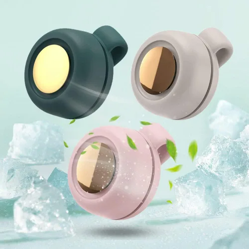 Vista 2 de Drkicsy 3 ventiladores pequeños de cuello con clip de torbellino, ventilador de enfriamiento portátil de 3 velocidades recargables, ventiladores