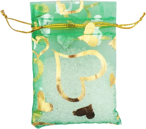 Vista 11 de QIANHAILIZZ Paquete de 100 bolsas de regalo de organza con forma de corazón de flores de 2.8 x 3.5 pulgadas, bolsa de regalo para dulces, bolsa