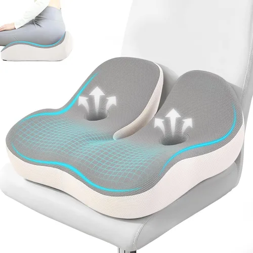 Vista 10 de Cojín de Asiento OVRST, Cojín de Memoria para Silla de Oficina, Diseño Ergonómico, Alivio de Ciática y Dolor por Sentarse por Largo Tiempo, Adecuado