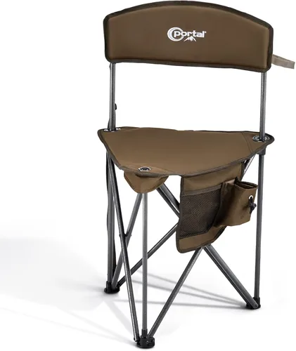 Vista 10 de Portal Taburete trípode plegable rápido extra grande con respaldo silla de camping de pesca con correa de transporte